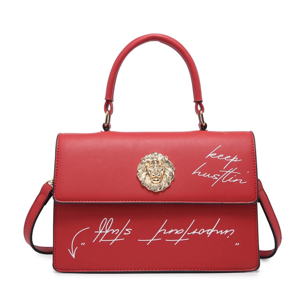 NWT Red Embroidered Lion Crossbody Bag